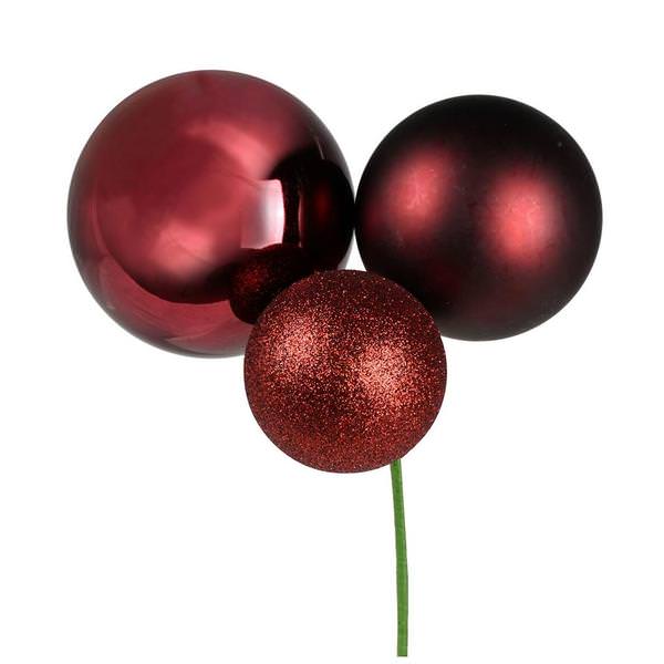 18" Burgundy Ornament Pick (2 pack)