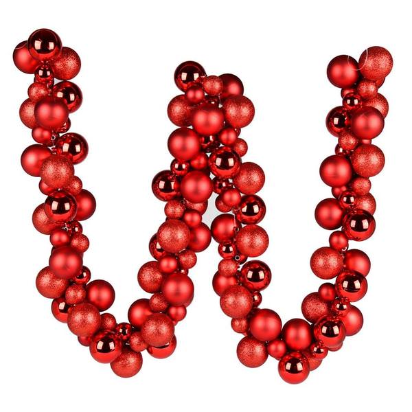6' Red Assorted Ball Garland