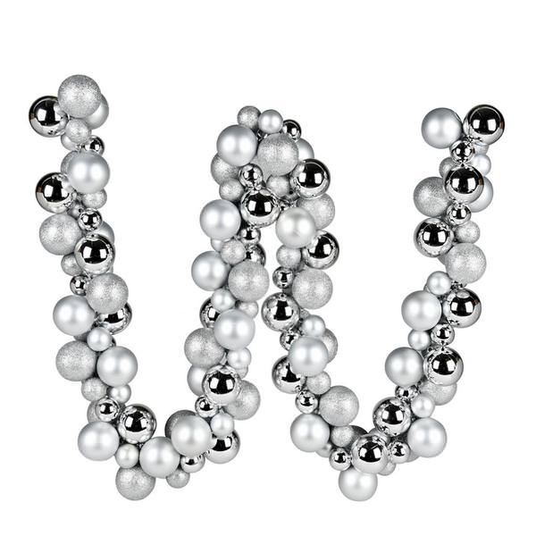 6' Silver Assorted Ball Garland