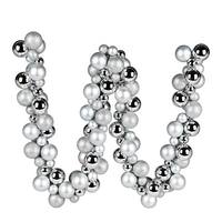 Vickerman 6' Silver Assorted Ball Garland