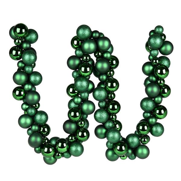 6' Emerald Assorted Ball Garland