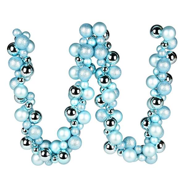 6' Baby Blue Assorted Ball Garland