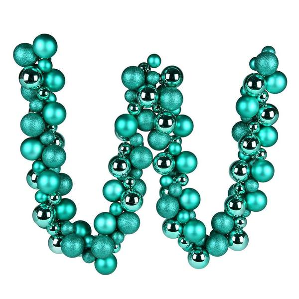 6' Teal Assorted Ball Garland