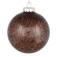 Vickerman 6" Mocha Tinsel Clear Ball Ornament (4 pack)