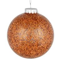 View 6" Copper Tinsel Clear Ball Ornament (4 pack)