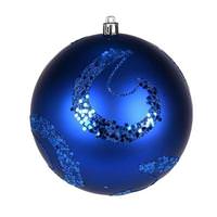 Vickerman 4" Blue Matte Sequin Swirl Ball Ornament (6 pack)