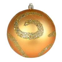 Vickerman 4" Gold Matte Sequin Swirl Ball Ornament (6 pack)