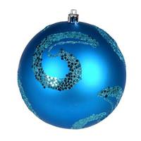 Vickerman 4" Turquoise Matte Sequin Ball Ornament (6 pack)