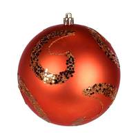 Vickerman 4" Burnished Orange Matte Sequin Ball Ornament (6 pack)