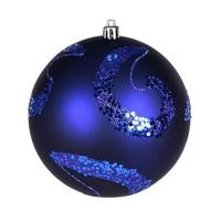 Vickerman 4" Cobalt Blue Matte Sequin Ball Ornament (6 pack)