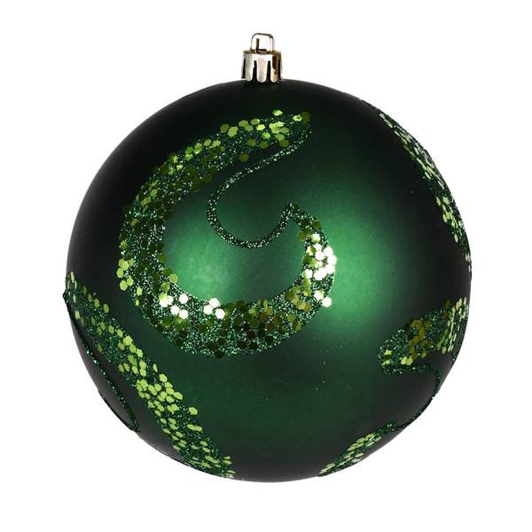 Vickerman 596258 Dark Green Colored Christmas Tree Ball Ornament