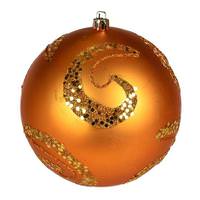 Vickerman 4" Antique Gold Matte Sequin Swirl Ball Ornament (6 pack)