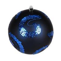 Vickerman 4" Midnight Blue Matte Sequin Ball Ornament (6 pack)