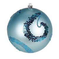 Vickerman 4" Baby Blue Matte Sequin Ball Ornament (6 pack)