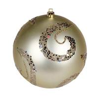 Vickerman 4" Champagne Matte Sequin Swirl Ball Ornament (6 pack)