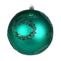 Vickerman 4" Teal Matte Sequin Ball Ornament (6 pack)