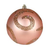 Vickerman 4.75" Rose Gold Matte Sequin Swirl Ball Ornament (4 pack)