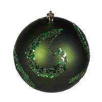 View 4.75" Moss Green Matte Sequin Ball Ornament (4 pack)