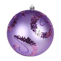 Vickerman 4" Lavender Matte Sequin Swirl Ball Ornament (6 pack)