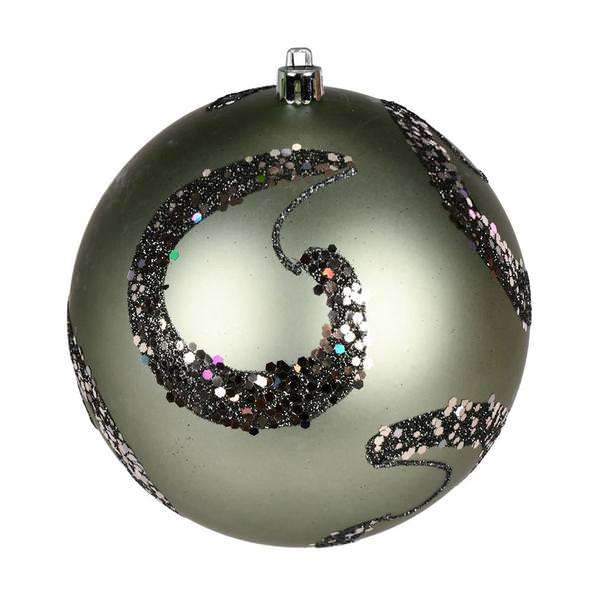 4.75" Wrought Iron Matte Sequin Swirl Ball Ornament