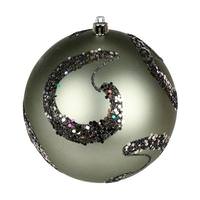 Vickerman 4.75" Wrought Iron Matte Sequin Swirl Ball Ornament