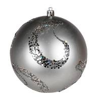 Vickerman 4.75" Limestone Matte Sequin Swirl Ball Ornament (4 pack)