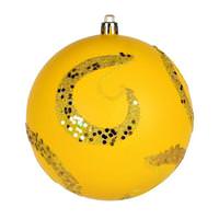 View 4.8" Yellow - Matte - Sequin - Ball Christmas Ornament (4 Pack)