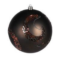 Vickerman 4.75" Gunmetal Matte Sequin Swirl Ball Ornament (4 pack)