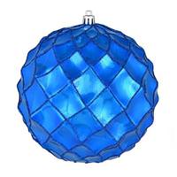 Vickerman 4" Blue Shiny Form Ball Ornament (6 pack)