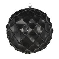 Vickerman 4" Black Shiny Form Ball Ornament (6 pack)