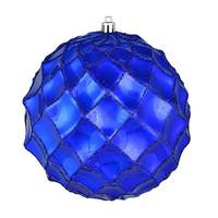 Vickerman 6" Cobalt Blue Shiny Form Ball Ornament (4 pack)