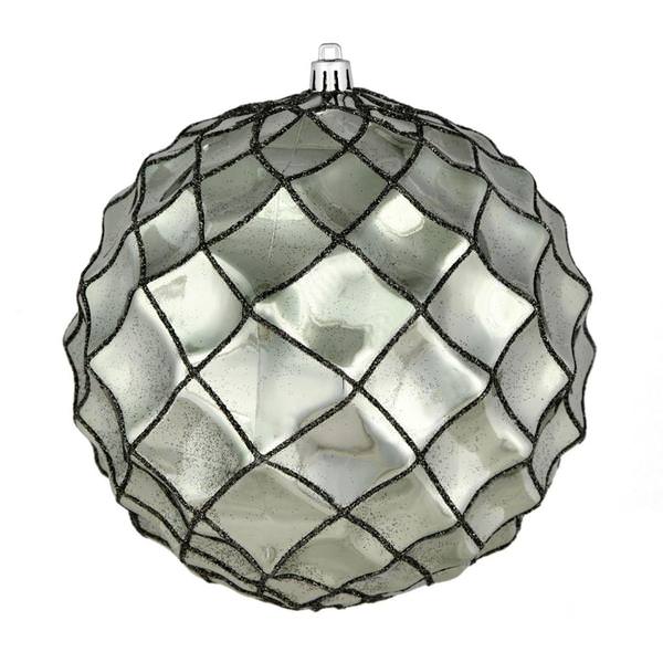 4" Wrought Iron Shiny Form Ball Ornament (6 pack)