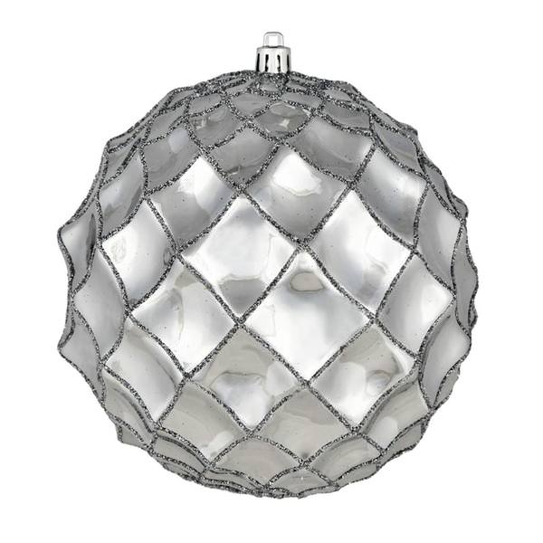 4" Limestone Shiny Form Ball Ornament (6 pack)