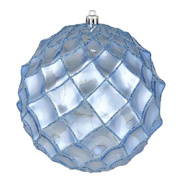 4" Periwinkle Shiny Form Ball Ornament (6 pack)