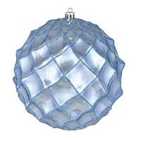 Vickerman 4" Periwinkle Shiny Form Ball Ornament (6 pack)