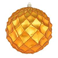 Vickerman 4" Antique Gold Shiny Form Ball Ornament (6 pack)