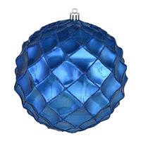 Vickerman 4" Midnight Blue Shiny Form Ball Ornament (6 pack)