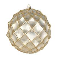 Vickerman 4" Champagne Shiny Form Ball Ornament (6 pack)