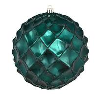 Vickerman 4" Sea Blue Shiny Form Ball Ornament (6 pack)