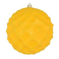 Vickerman 4" Yellow Shiny Form Ball Ornament (6 pack)