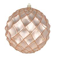 Vickerman 4" Cafe Latte Shiny Form Ball Ornament (6 pack)