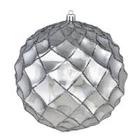 Vickerman 6" Pewter Shiny Form Ball Ornament (4 pack)