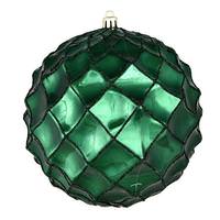 Vickerman 6" Midnight Green Shiny Form Ball Ornament (4 pack)