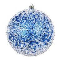 Vickerman 4" Blue Glitter Hail Ball Ornament (6 pack)