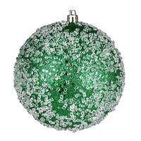 View 10" Green Glitter Hail Ball Ornament