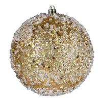 View 8" Gold Glitter Hail Ball Ornament