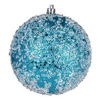 Vickerman 4.75" Turquoise Glitter Hail Ball Ornament (4 pack)