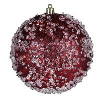 Vickerman 6" Wine Glitter Hail Ball Ornament (4 pack)