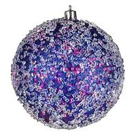 Vickerman 4" Cobalt Blue Glitter Hail Ball Ornament (6 pack)