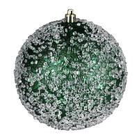 Vickerman 4" Emerald Glitter Hail Ball Ornament (6 pack)